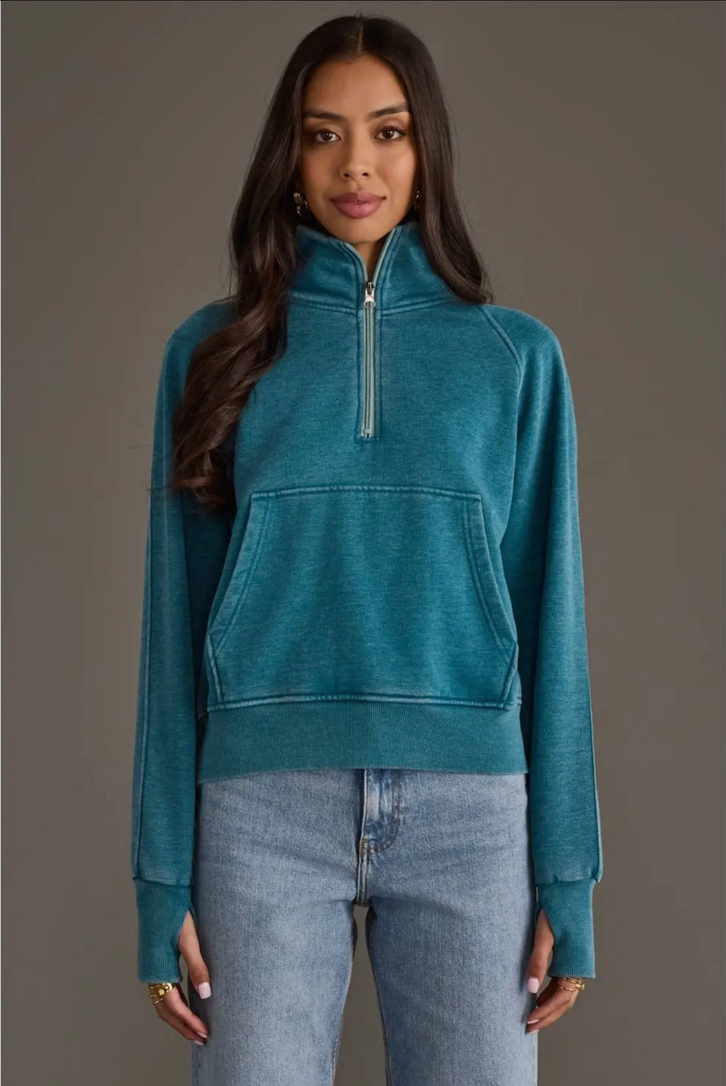 Chelsea 1/4 Zip Teal