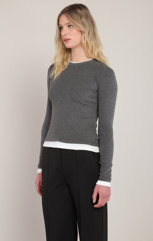 Charcoal Heather Layered Top