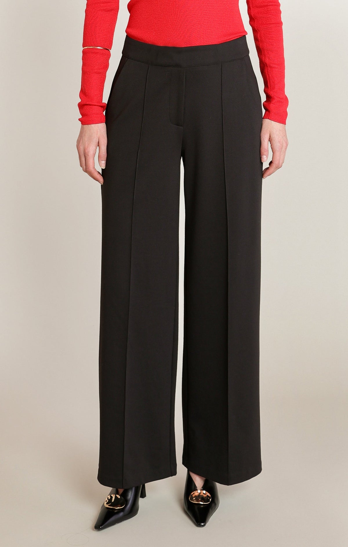 Black Wide Leg Pants in Black