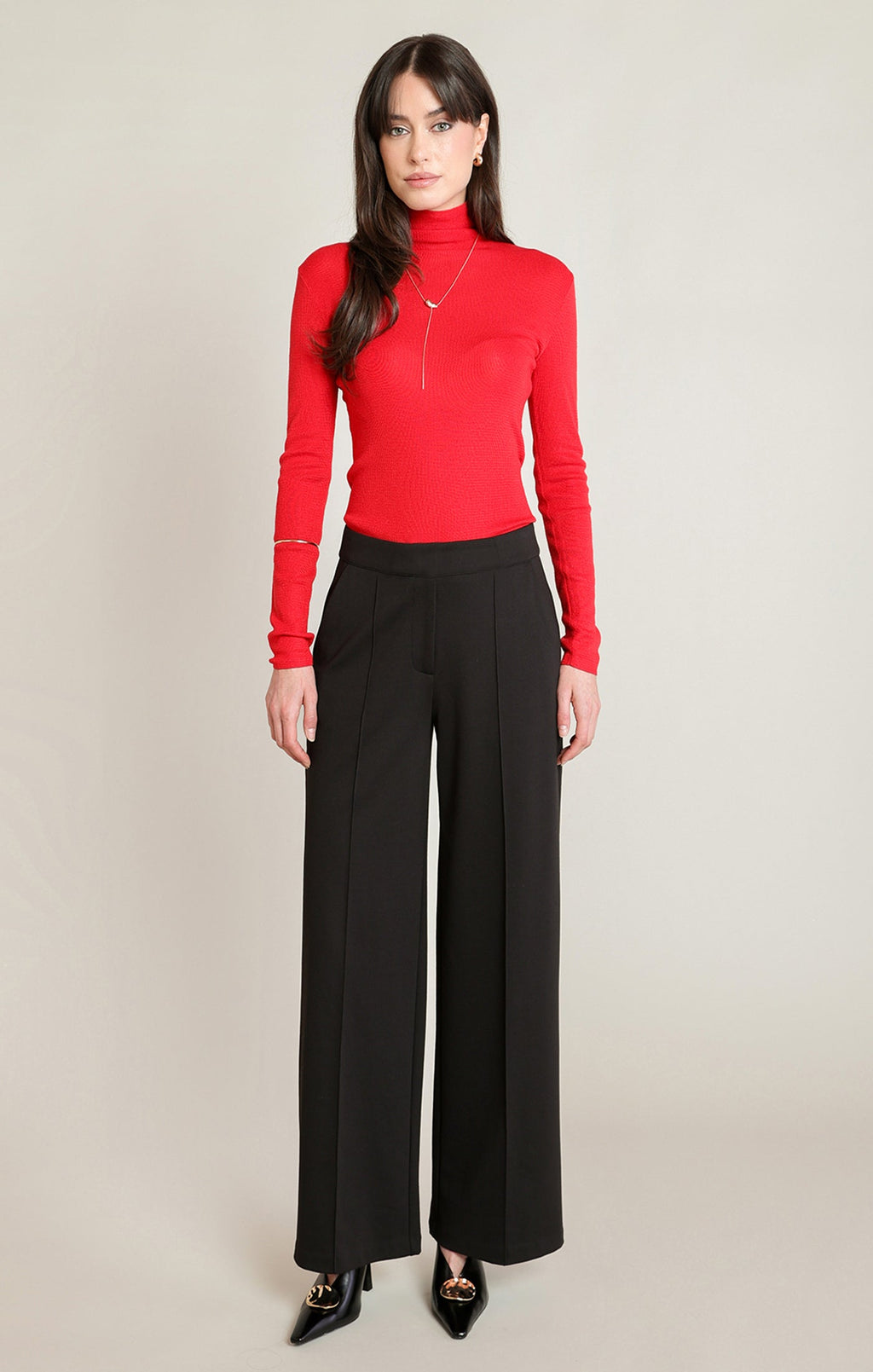 Black Wide Leg Pants in Black