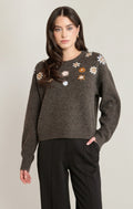 Embroidered Flower Sweater