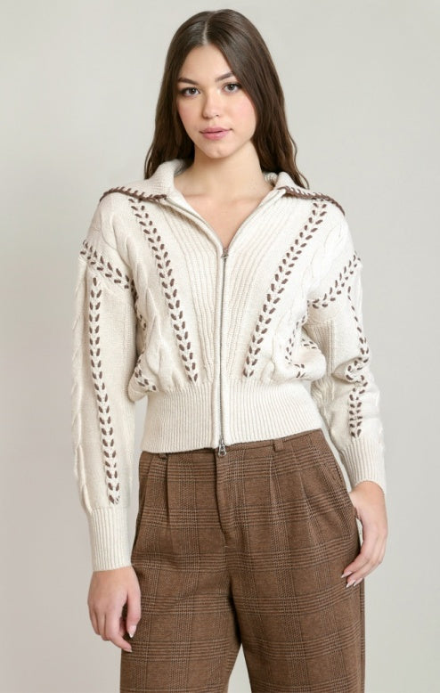 Cable Zip Cardi