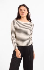 Brioche Boat Neck Knit Top