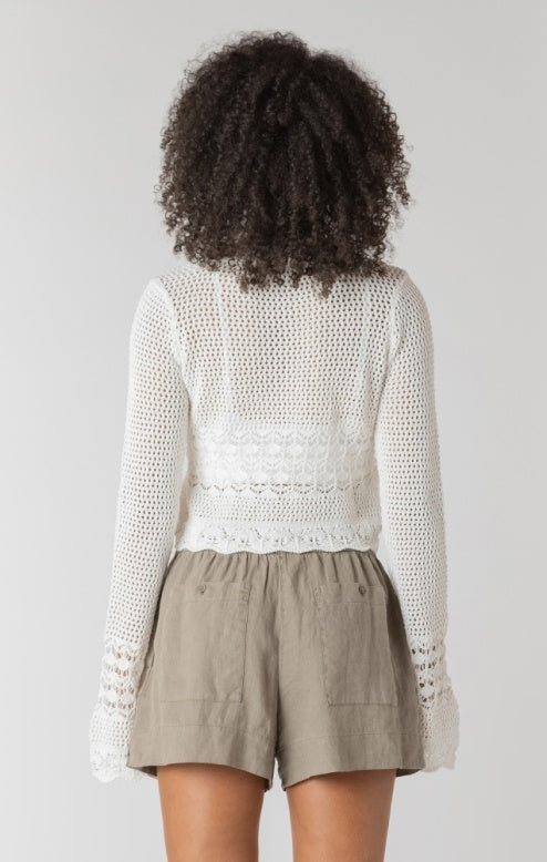 Tie Front Crochet Cardi