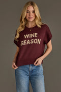 Wine Season Short Sleeve Sweater