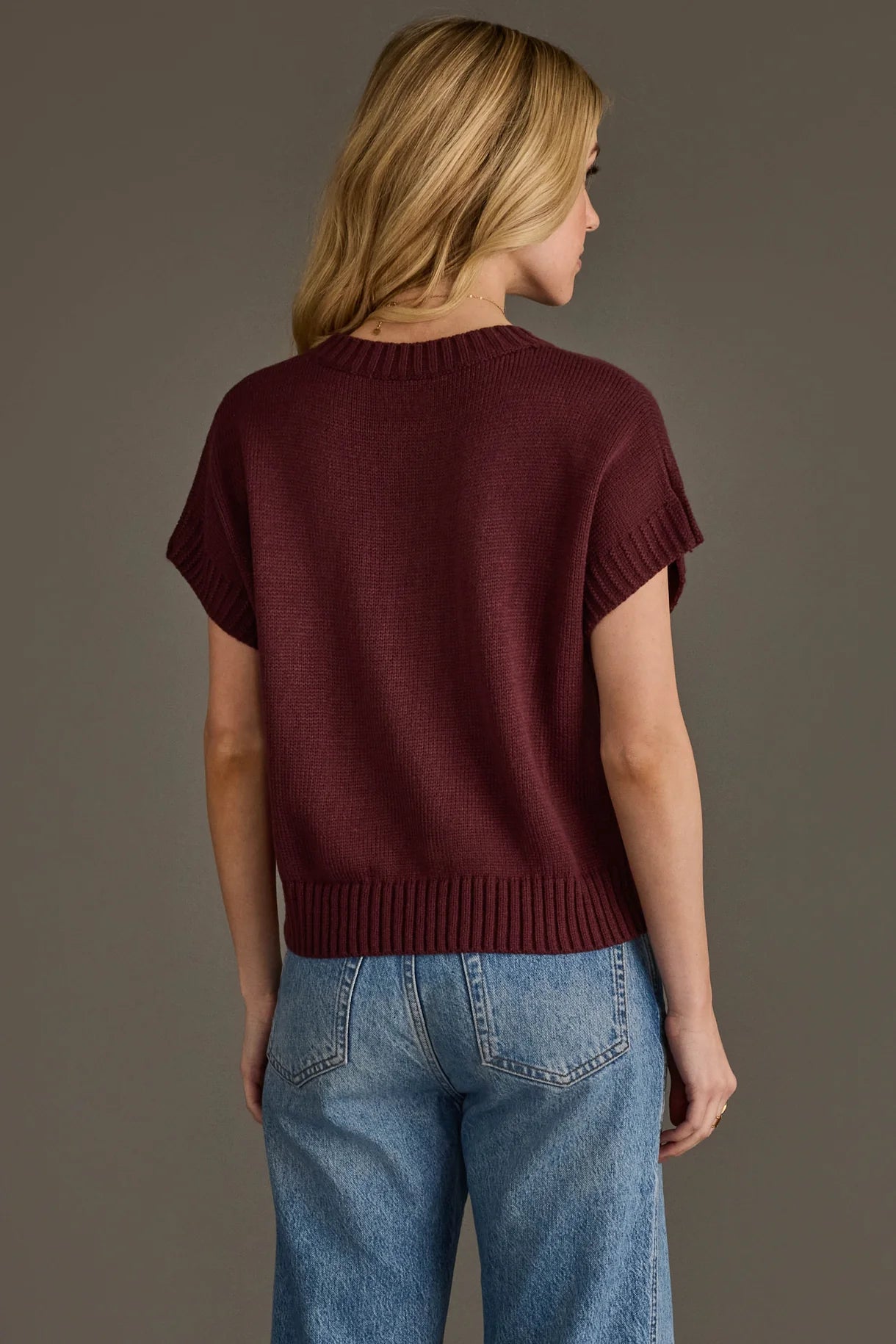 Wine Season Short Sleeve Sweater